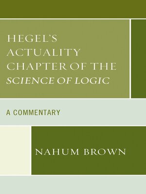 cover image of Hegel's Actuality Chapter of the Science of Logic